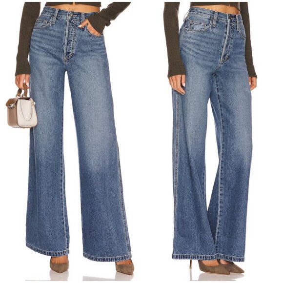 💕FAVORITE DAUGHTER💕 The Masha High Rise Wide Leg Jeans Long Beach Blue 31 NWOT - Picture 2 of 16